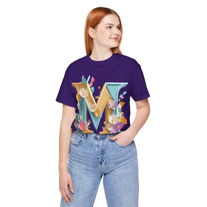 Natural Cotton Tee Shirt - Letters Collection - M Printify