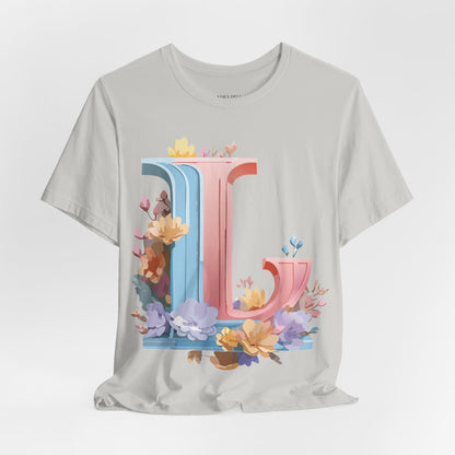 Natural Cotton Tee Shirt - Letters Collection - L Printify