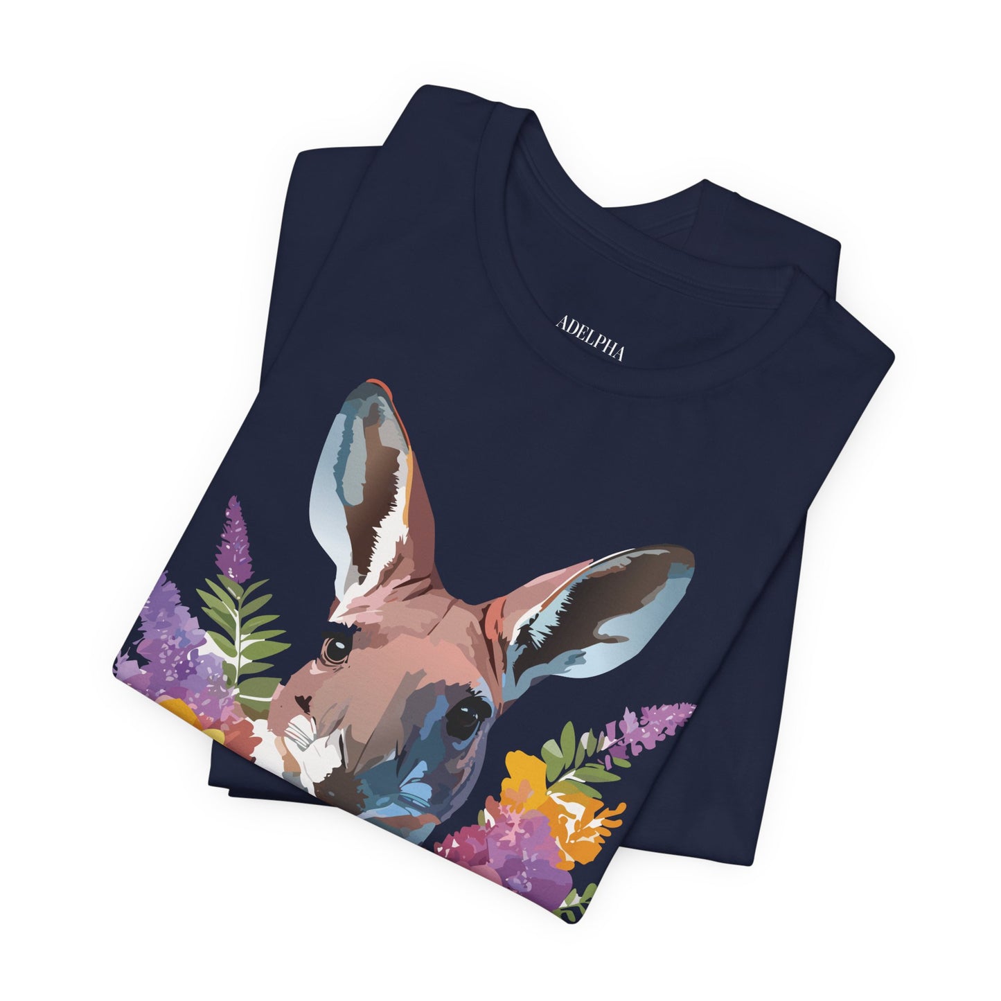 Natural Cotton Tee Shirt with Kangaroo