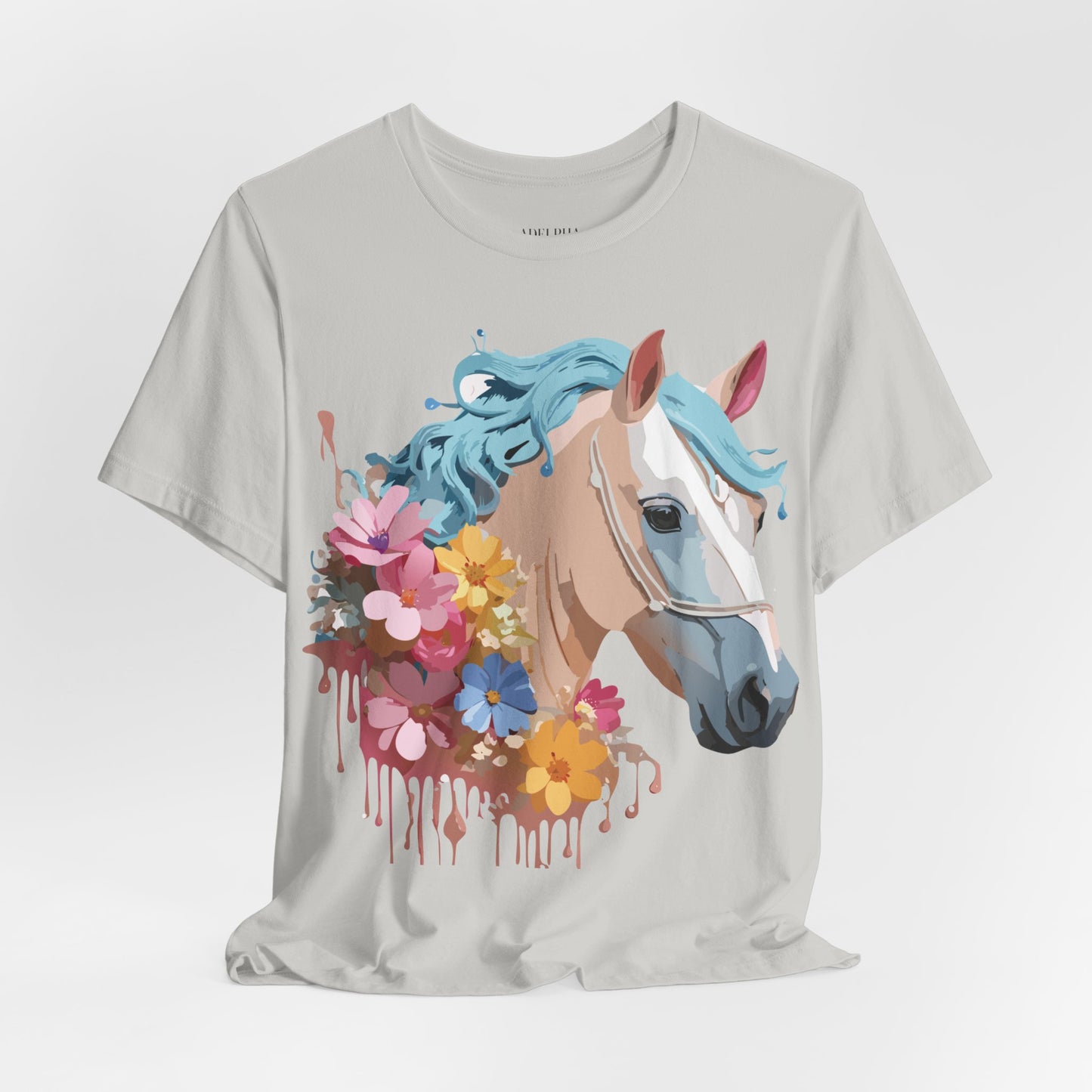 Natural Cotton Tee Shirt with Horse