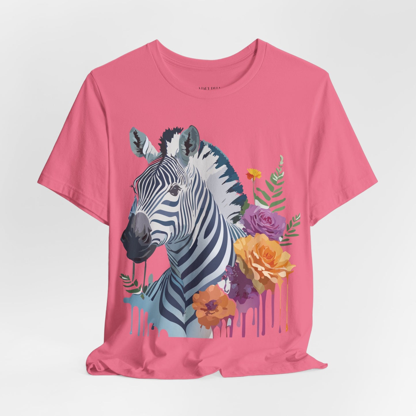 Natural Cotton Tee Shirt with Zebra