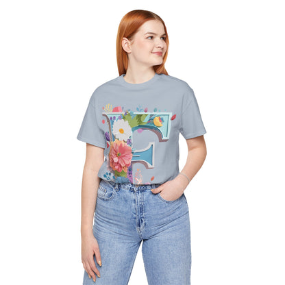 Natural Cotton Tee Shirt - Letters Collection - F Printify