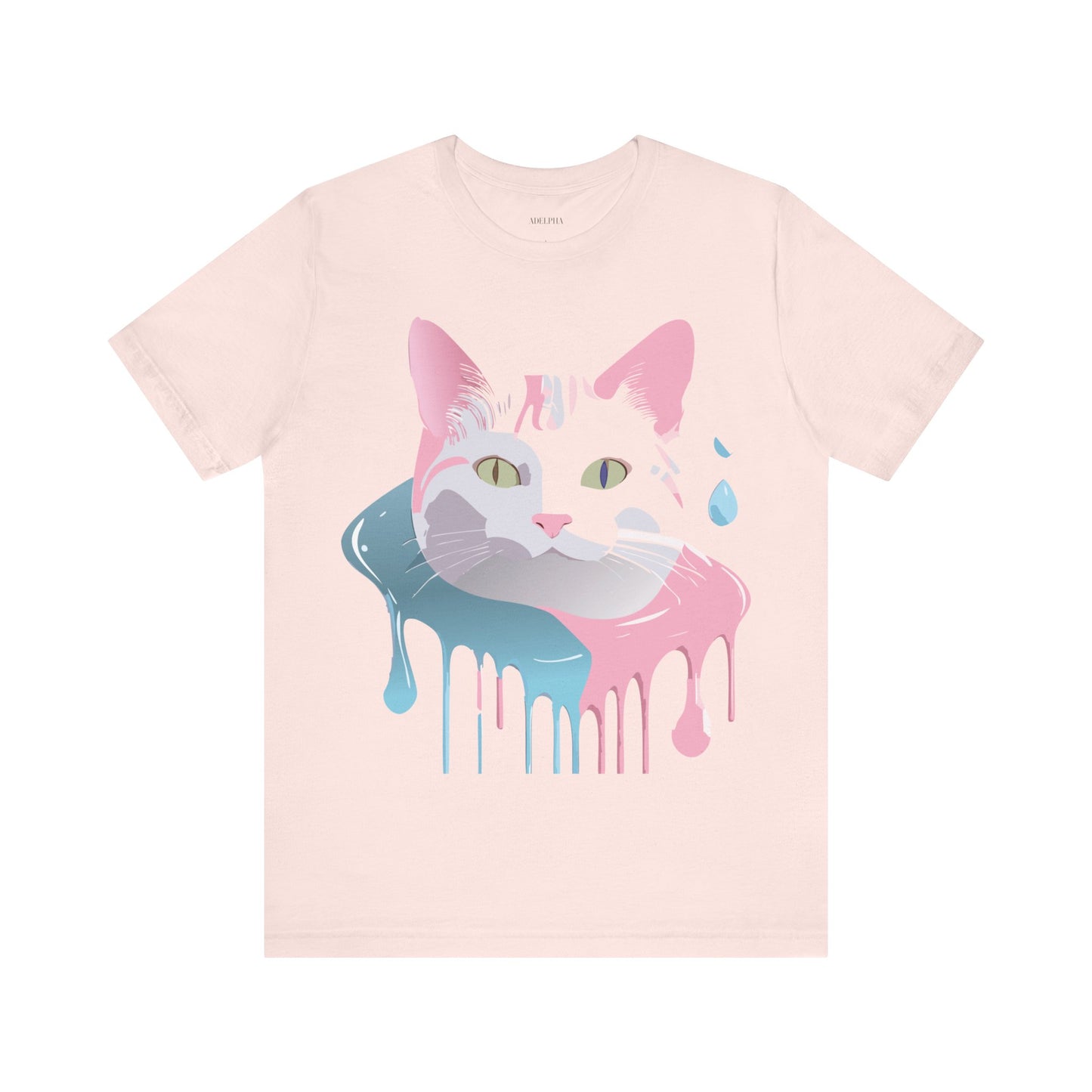 Natural Cotton Tee Shirt with Cat