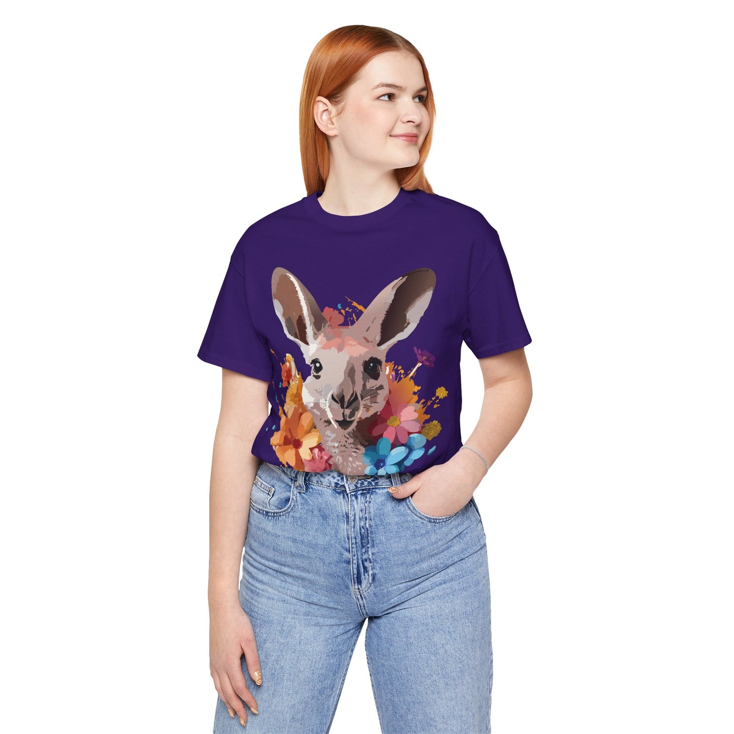 Natural Cotton Tee Shirt with Kangaroo