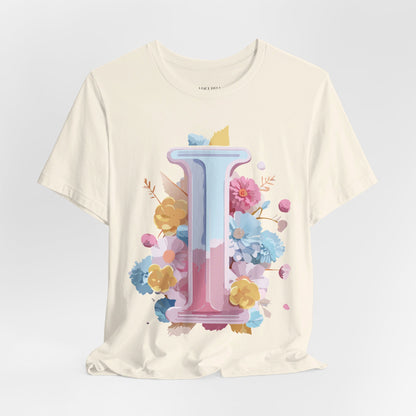 Natural Cotton Tee Shirt - Letters Collection - I Printify