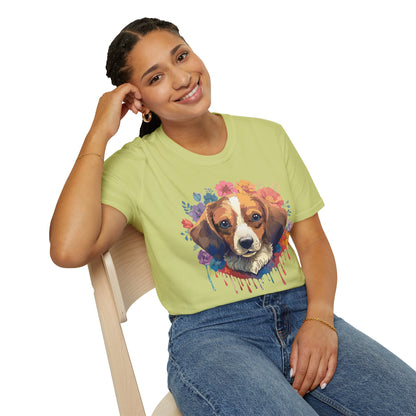 Unisex Dog Shirt Animal Print Tee Gildan Softstyle 64000 Cotton