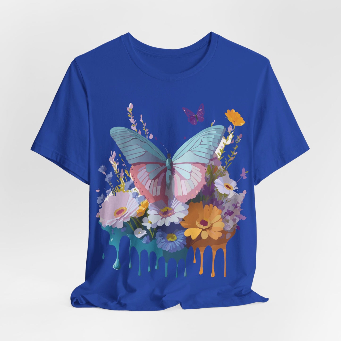 Natural Cotton Tee Shirt with Butterfly