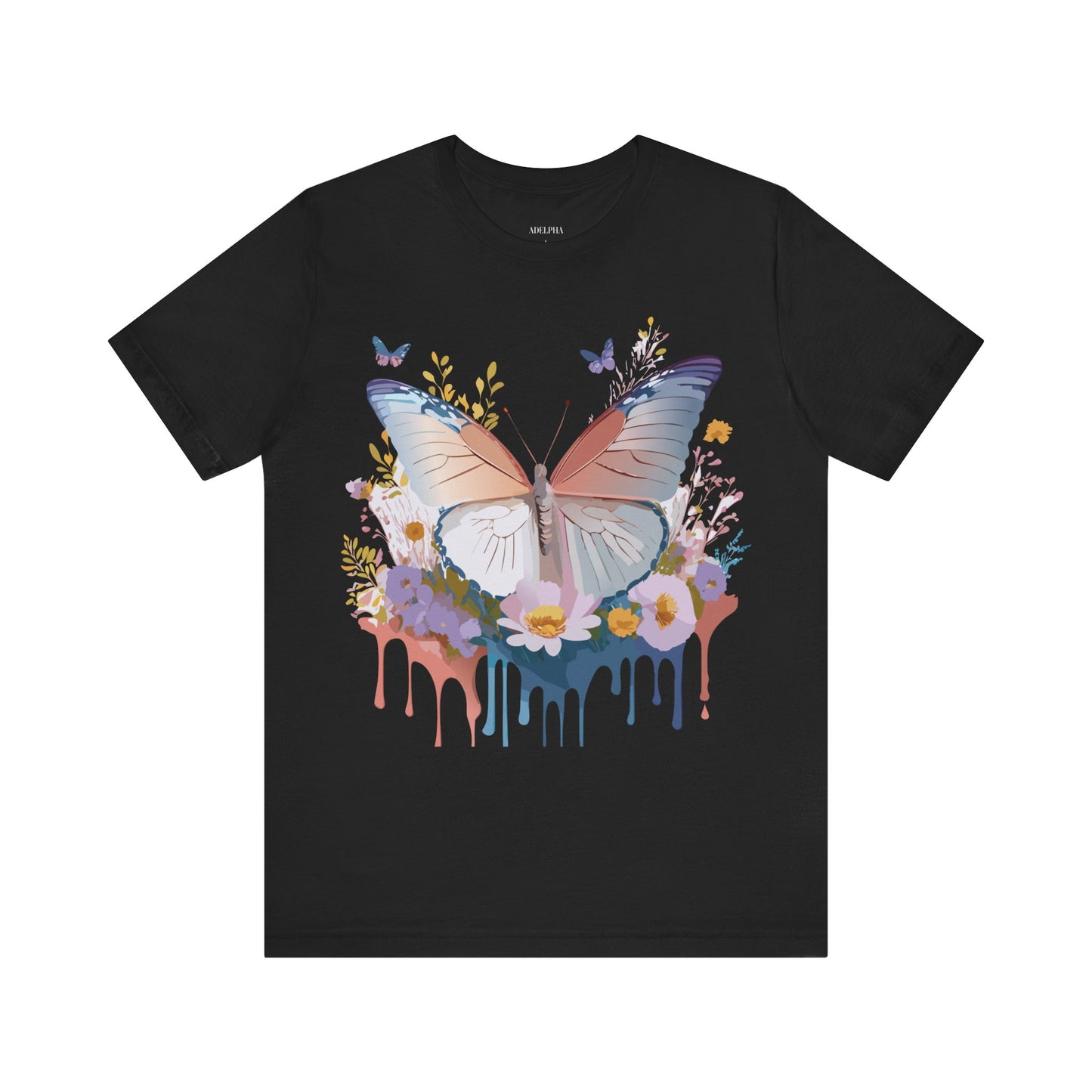 Natural Cotton Tee Shirt with Butterfly