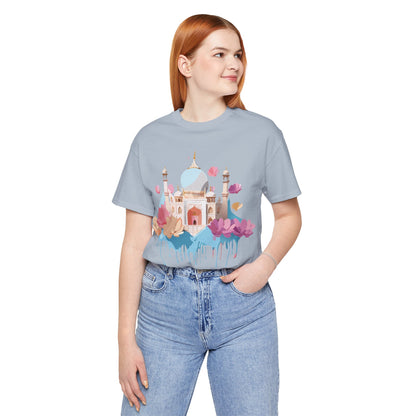Natural Cotton Tee Shirt - Taj Mahal, India Printify