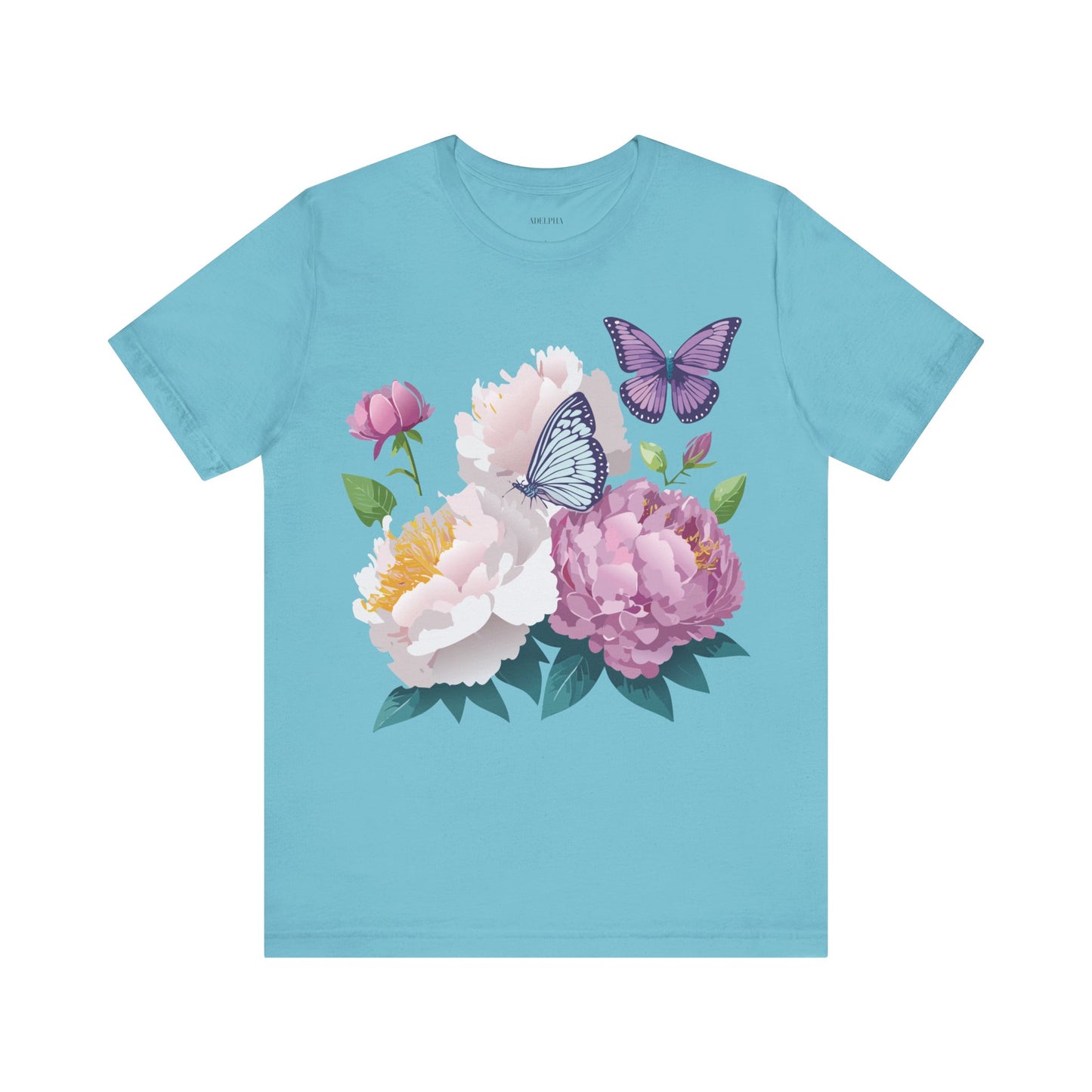 T-shirt en coton naturel avec fleurs