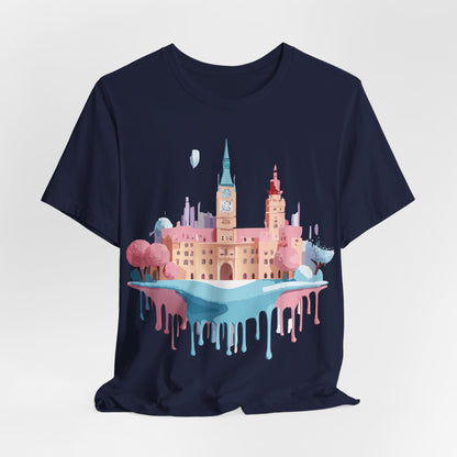 Natural Cotton Tee Shirt - Beautiful Places Collection - Prague Printify
