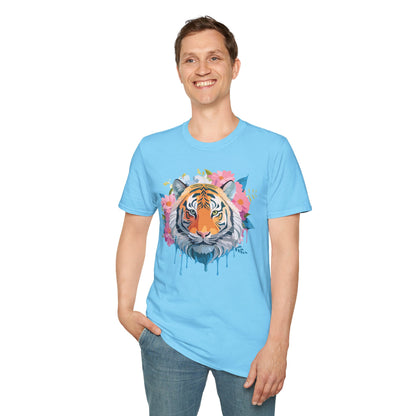 Tiger Print Shirt Unisex Short Sleeve Tee Gildan Softstyle 64000