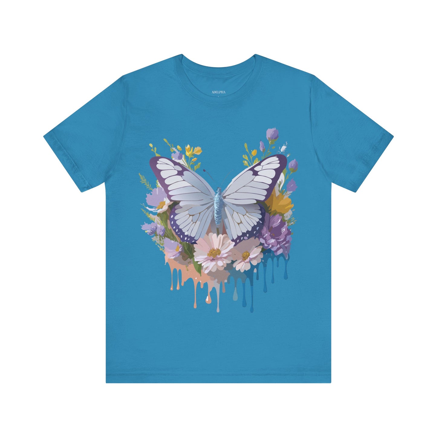 Natural Cotton Tee Shirt with Butterfly