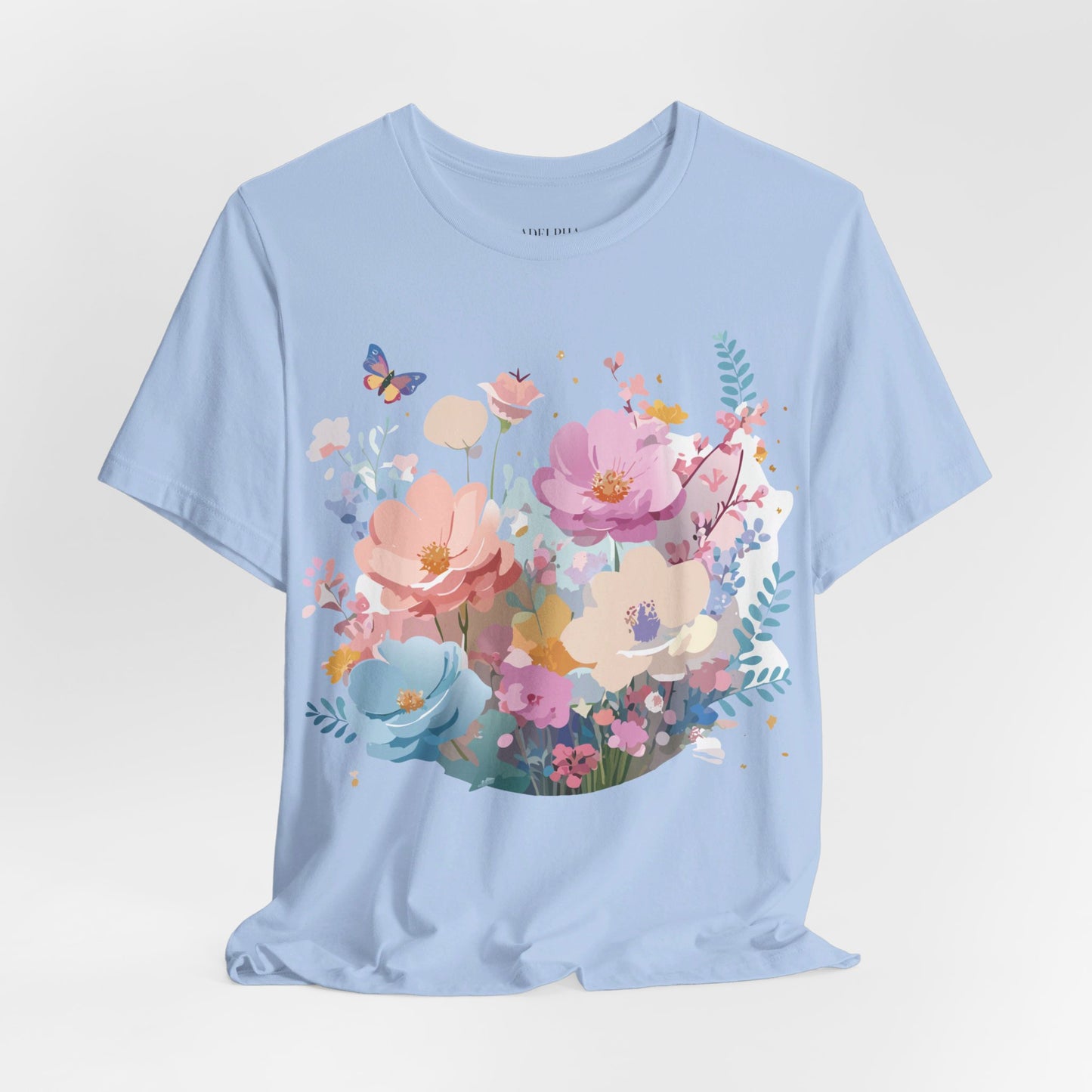 T-Shirt aus natürlicher Baumwolle mit Blumen