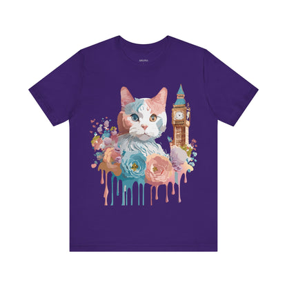 Natural Cotton Tee Shirt with Cat Printify