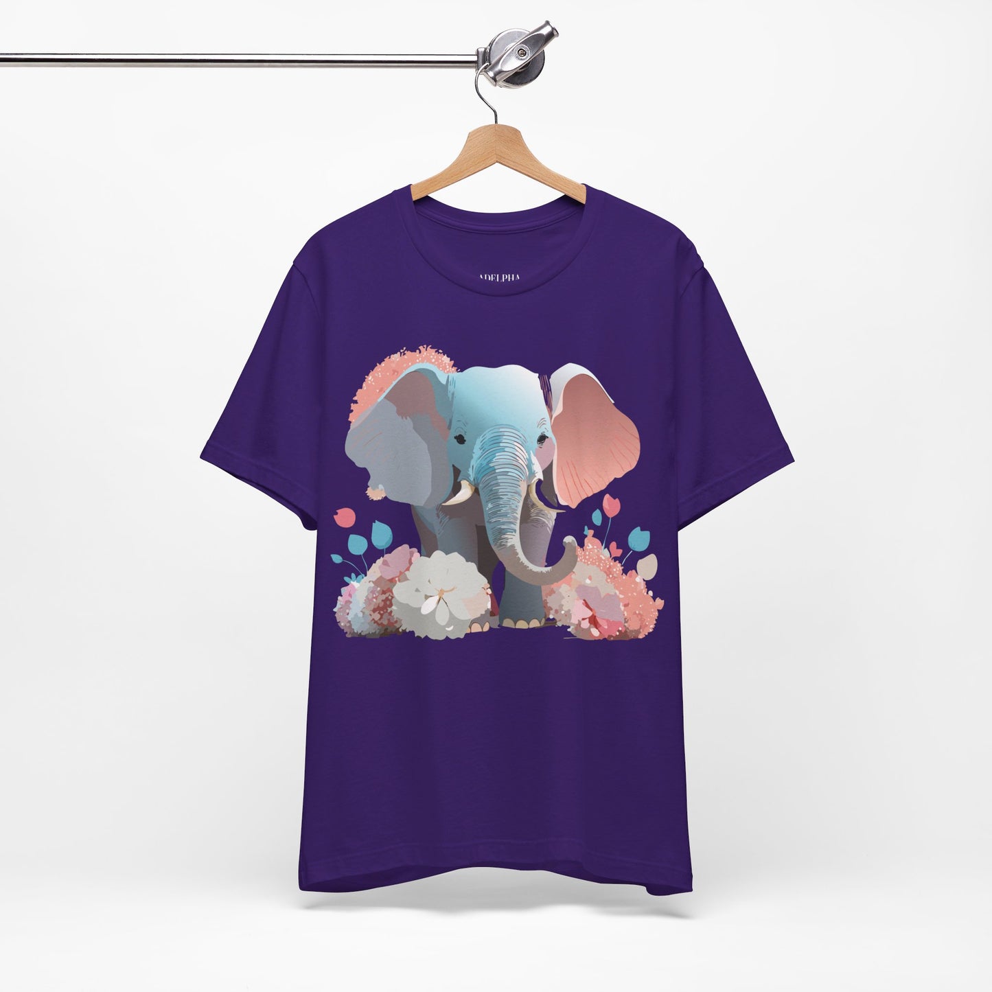 T-shirt en coton naturel avec motif éléphant