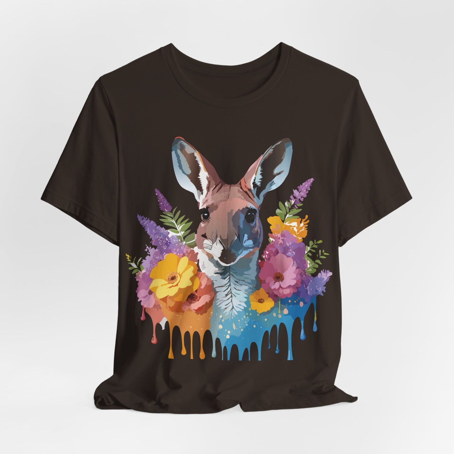 Natural Cotton Tee Shirt with Kangaroo