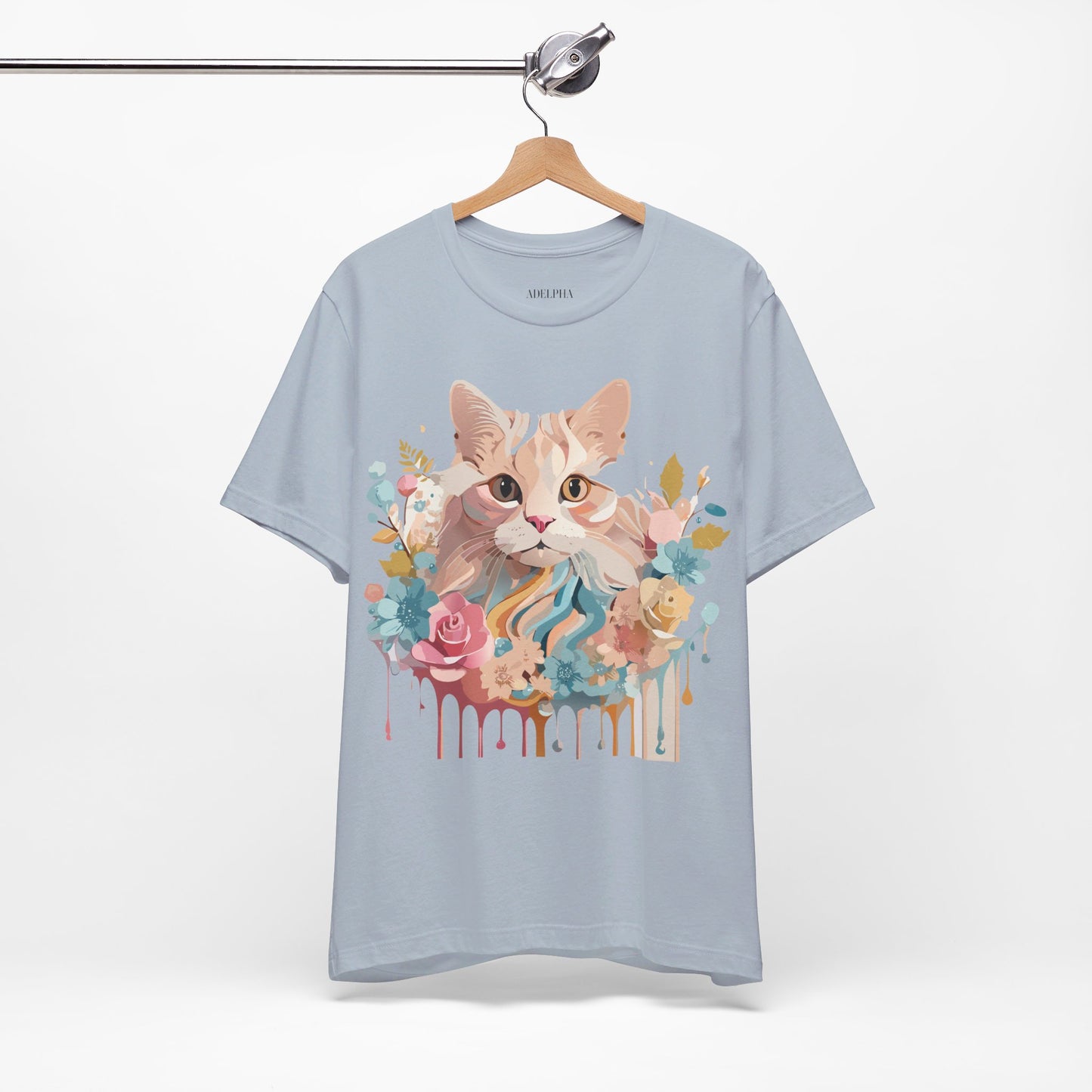 Natural Cotton Tee Shirt with Cat