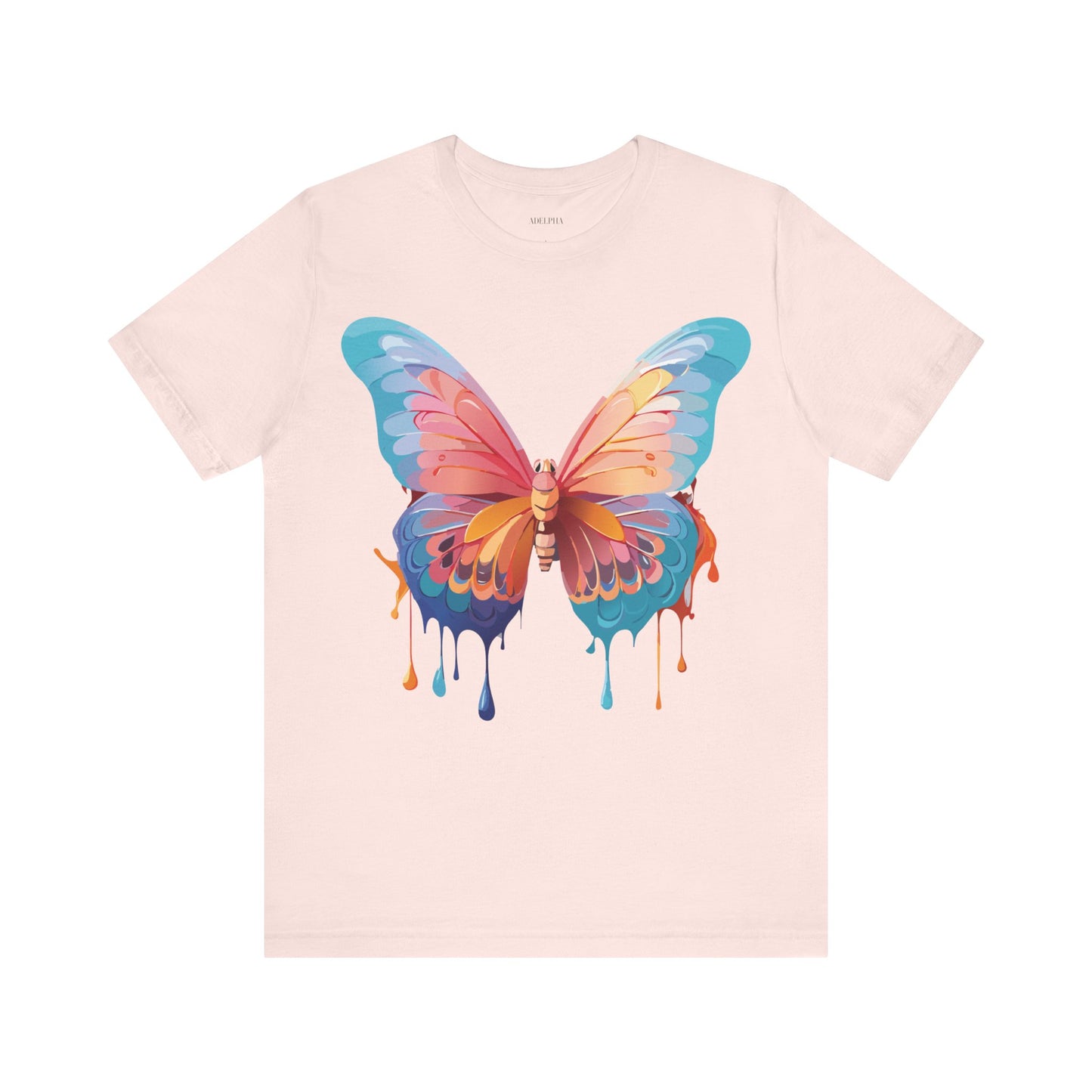 Natural Cotton Tee Shirt with Butterfly