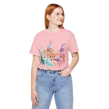 Natural Cotton Tee Shirt - Beautiful Places Collection - Rome Printify