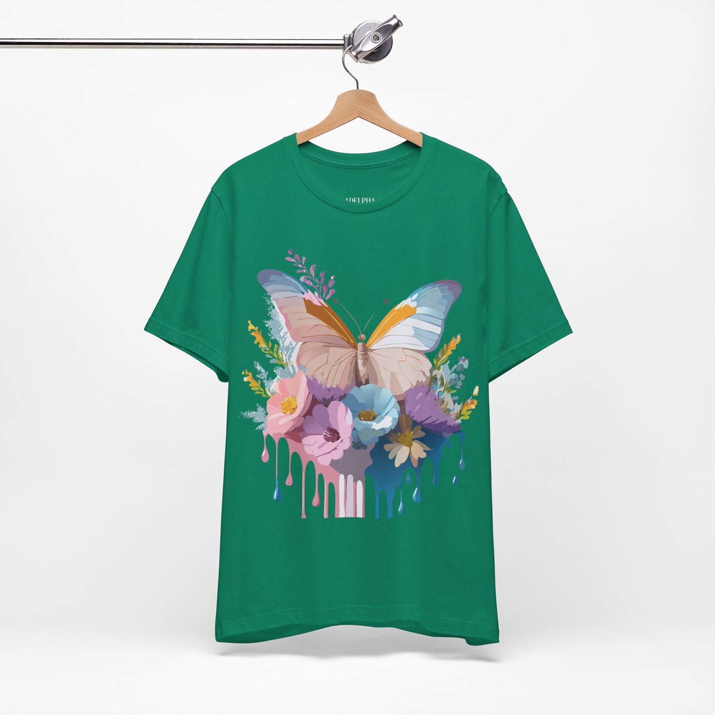 T-shirt en coton naturel avec papillon