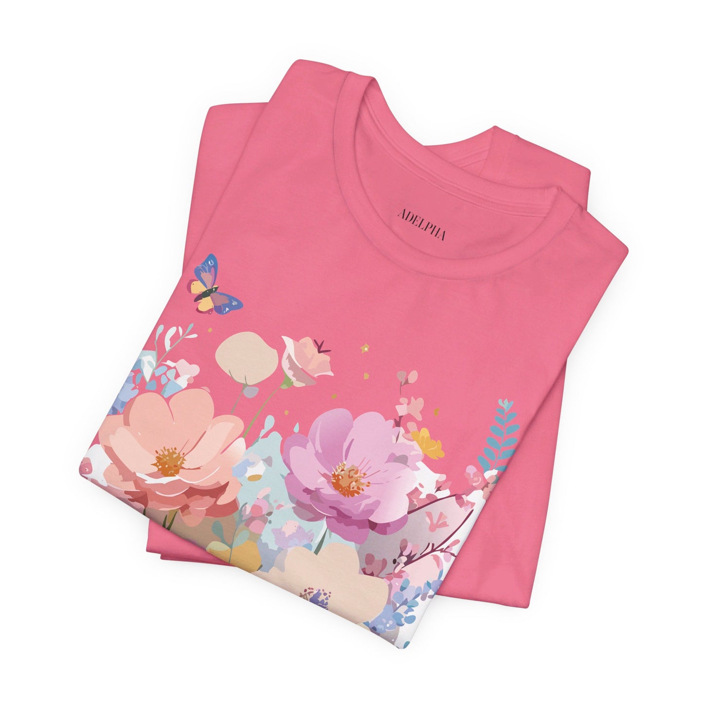 T-Shirt aus natürlicher Baumwolle mit Blumen