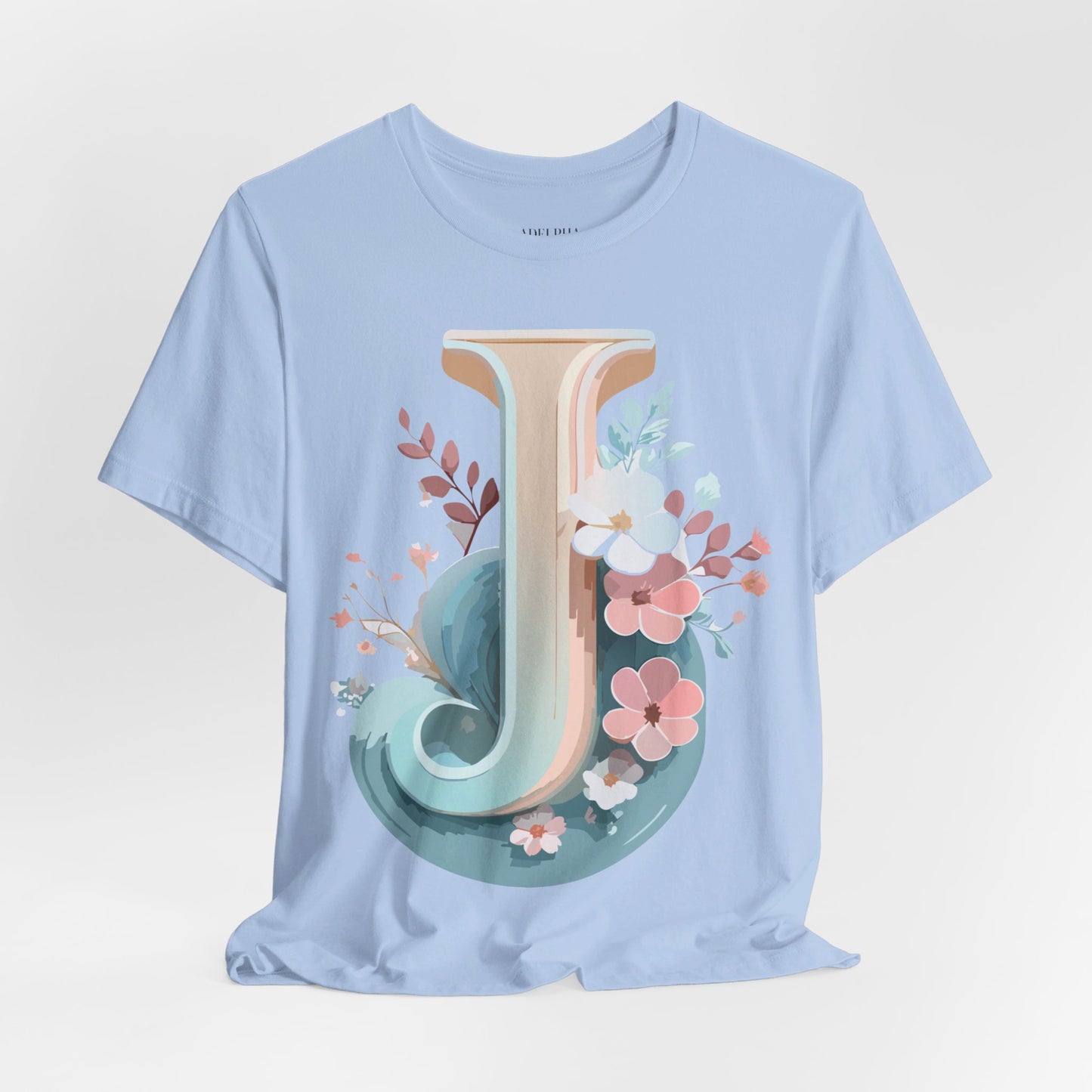 Natural Cotton Tee Shirt - Letters Collection - J