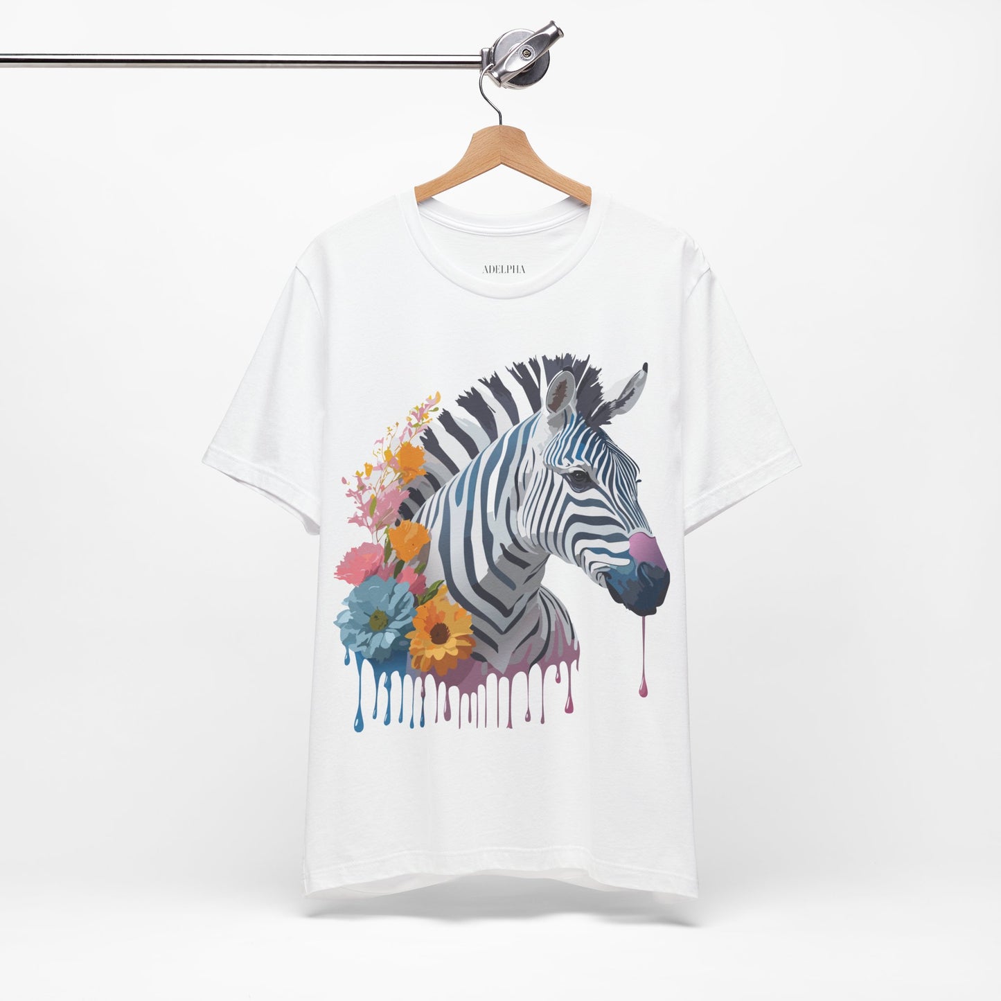 Natural Cotton Tee Shirt with Zebra