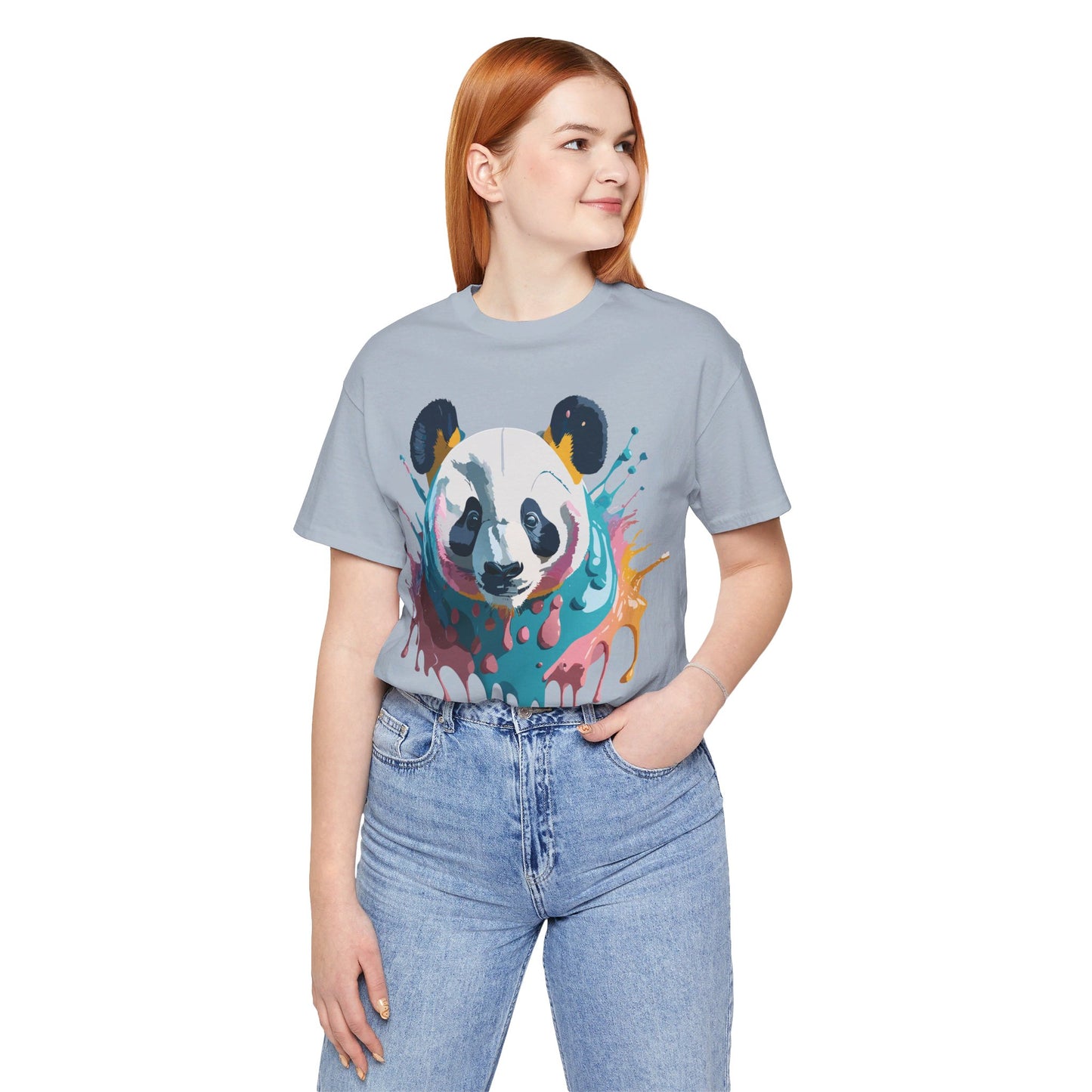 Natural Cotton Tee Shirt with Panda