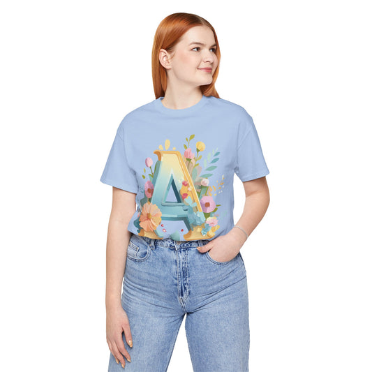 Natural Cotton Tee Shirt - Letters Collection - A Printify