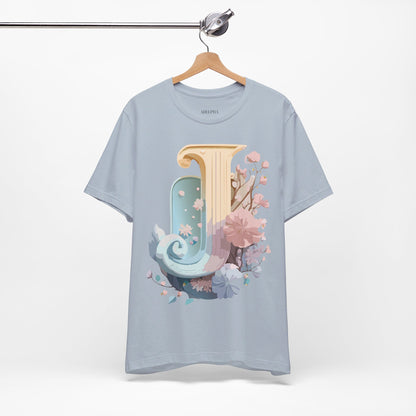 Natural Cotton Tee Shirt - Letters Collection - J Printify