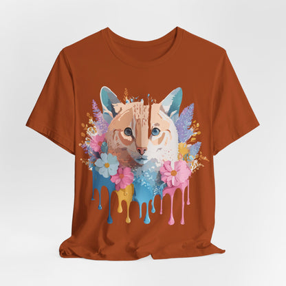 Natural Cotton Tee Shirt with Cat Printify