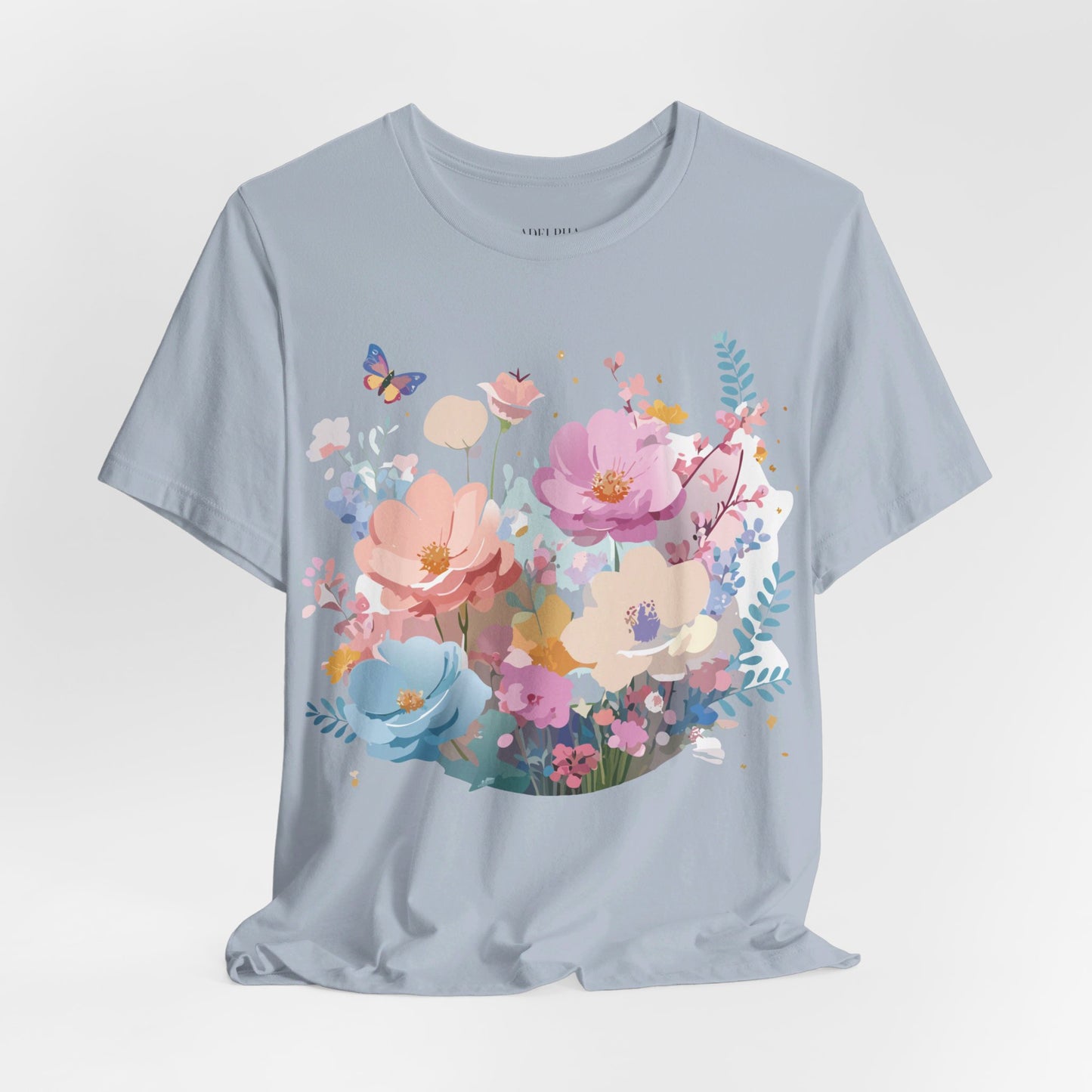 T-Shirt aus natürlicher Baumwolle mit Blumen