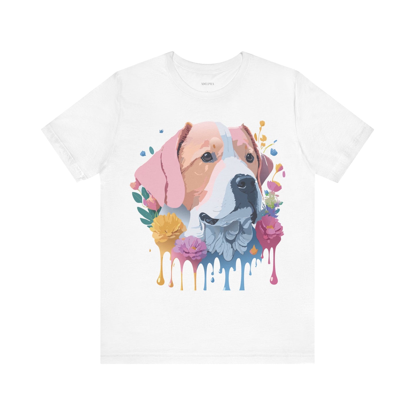 Natural Cotton Tee Shirt with Dog