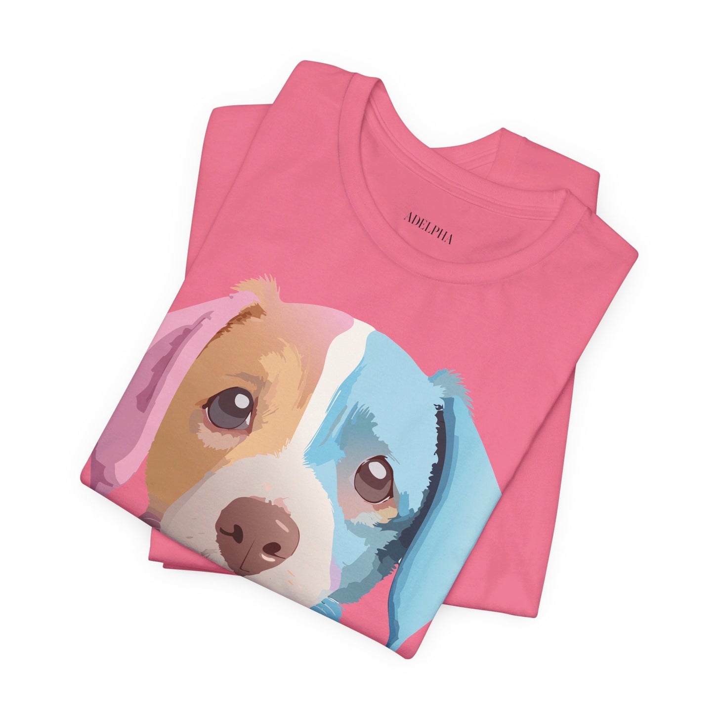 Natural Cotton Tee Shirt with Dog