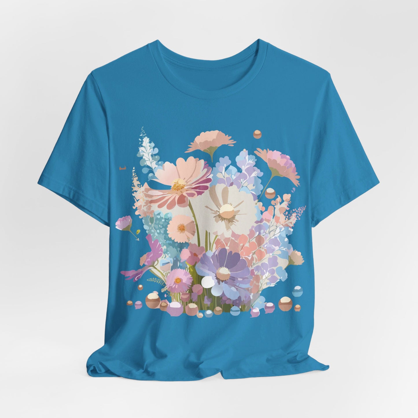 T-Shirt aus natürlicher Baumwolle mit Blumen