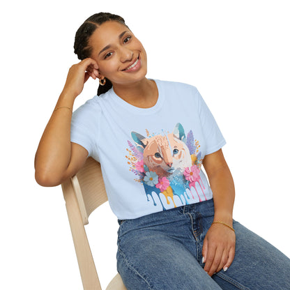 Unisex Cat Shirt Softstyle Tee 100 Percent Ring Spun Cotton Gildan 64000