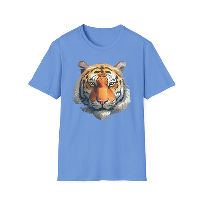 Tiger Print T Shirt Unisex Animal Tee 100 Percent Cotton Softstyle Gildan 64000