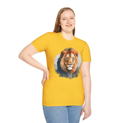 Lion Shirt Unisex Animal Tee Gildan Softstyle 64000 100 Percent Ring Spun Cotton