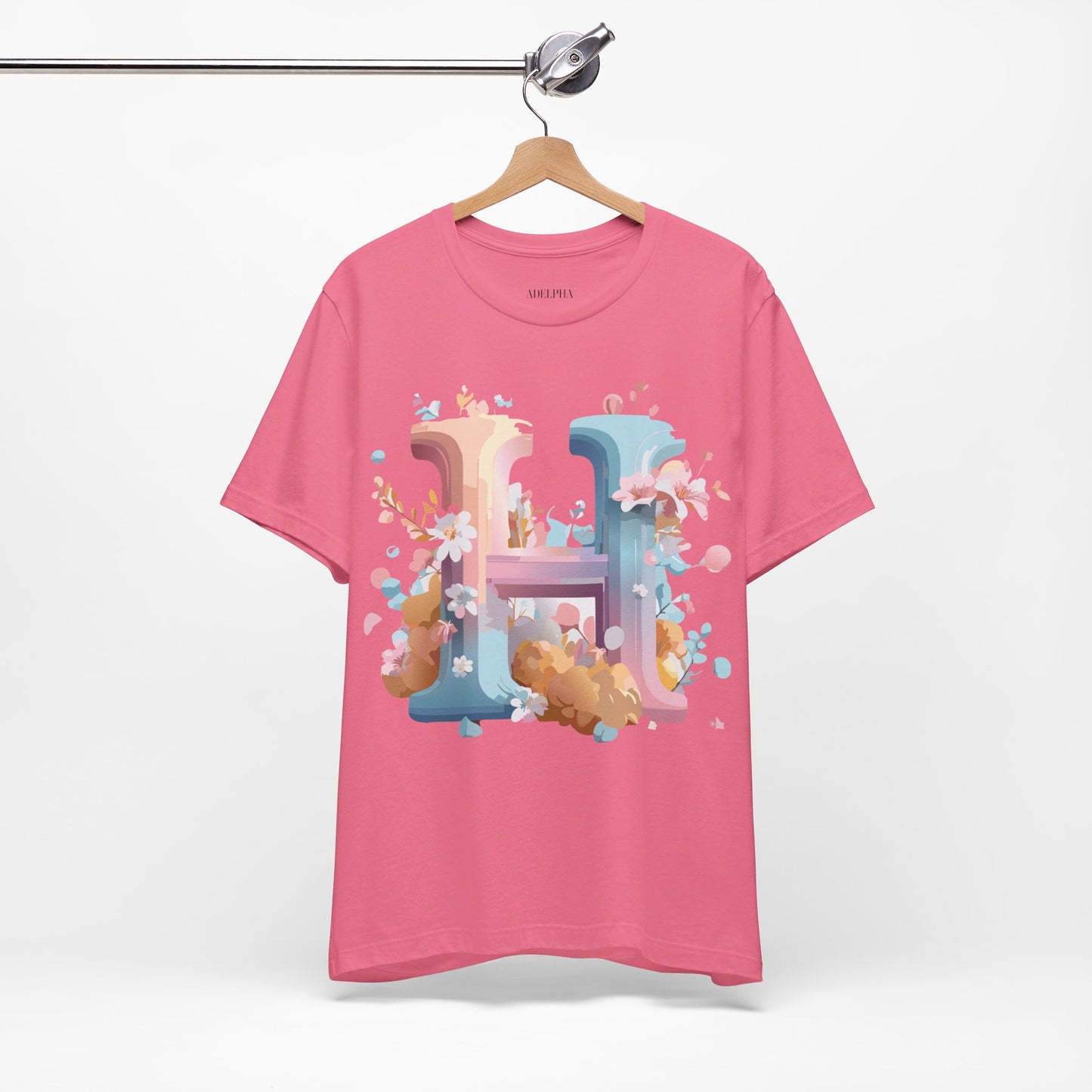 Natural Cotton Tee Shirt - Letters Collection - H