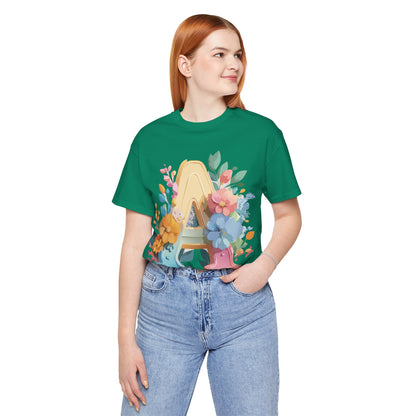 Natural Cotton Tee Shirt - Letters Collection - A Printify
