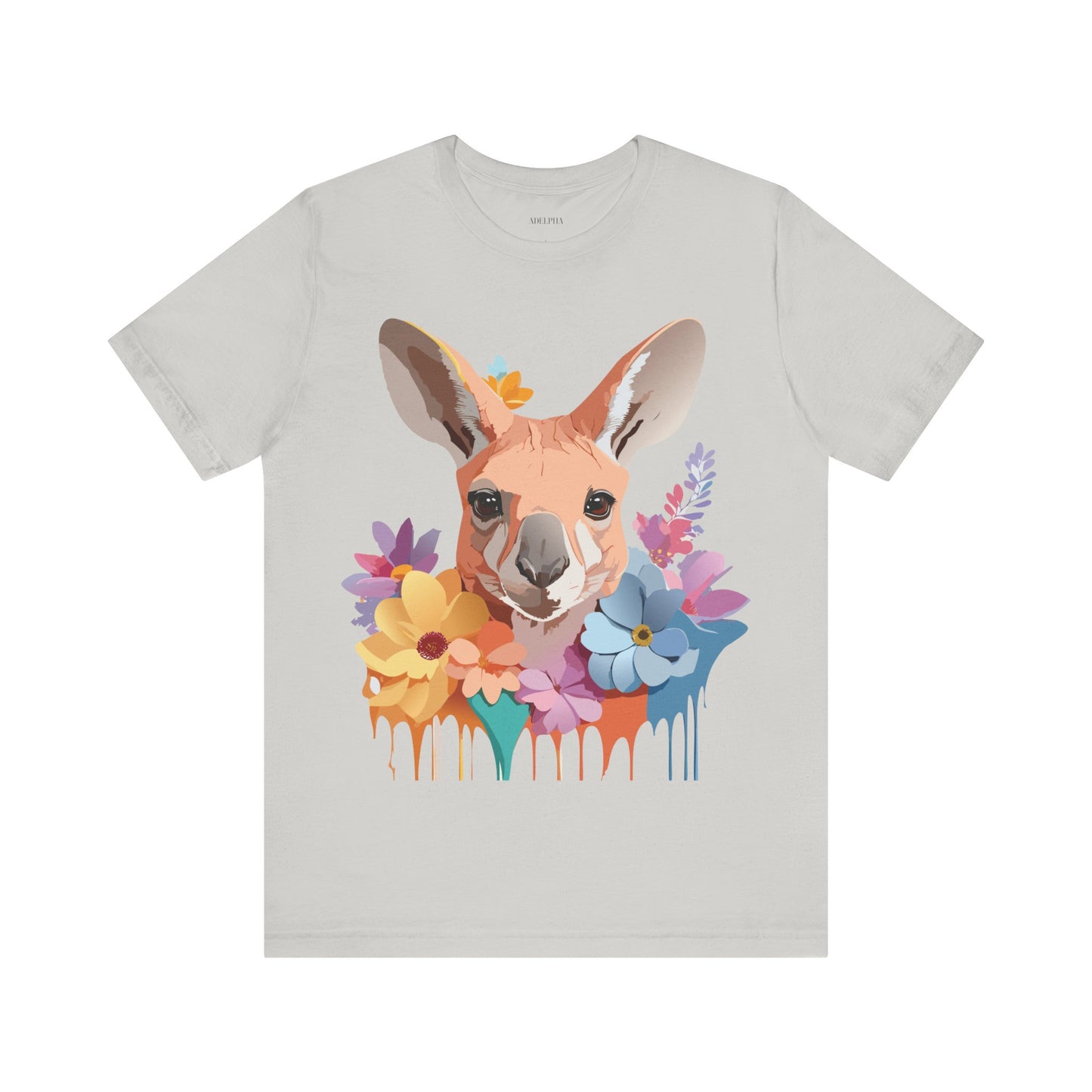 Natural Cotton Tee Shirt with Kangaroo