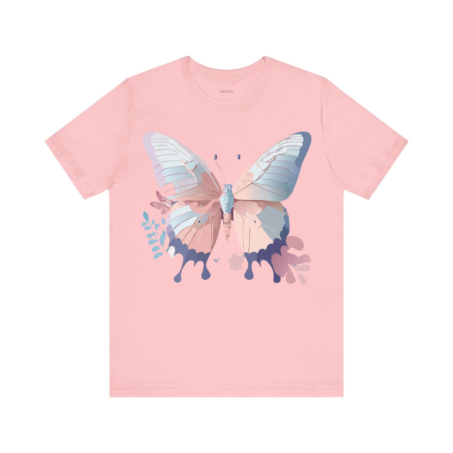 Natural Cotton Tee Shirt with Butterfly