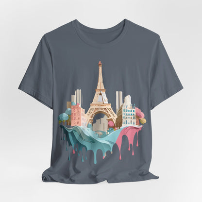 Natural Cotton Tee Shirt - Beautiful Places Collection - Paris Printify