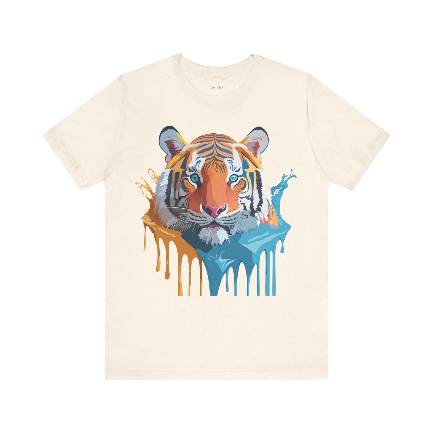 T-shirt en coton naturel avec motif tigre