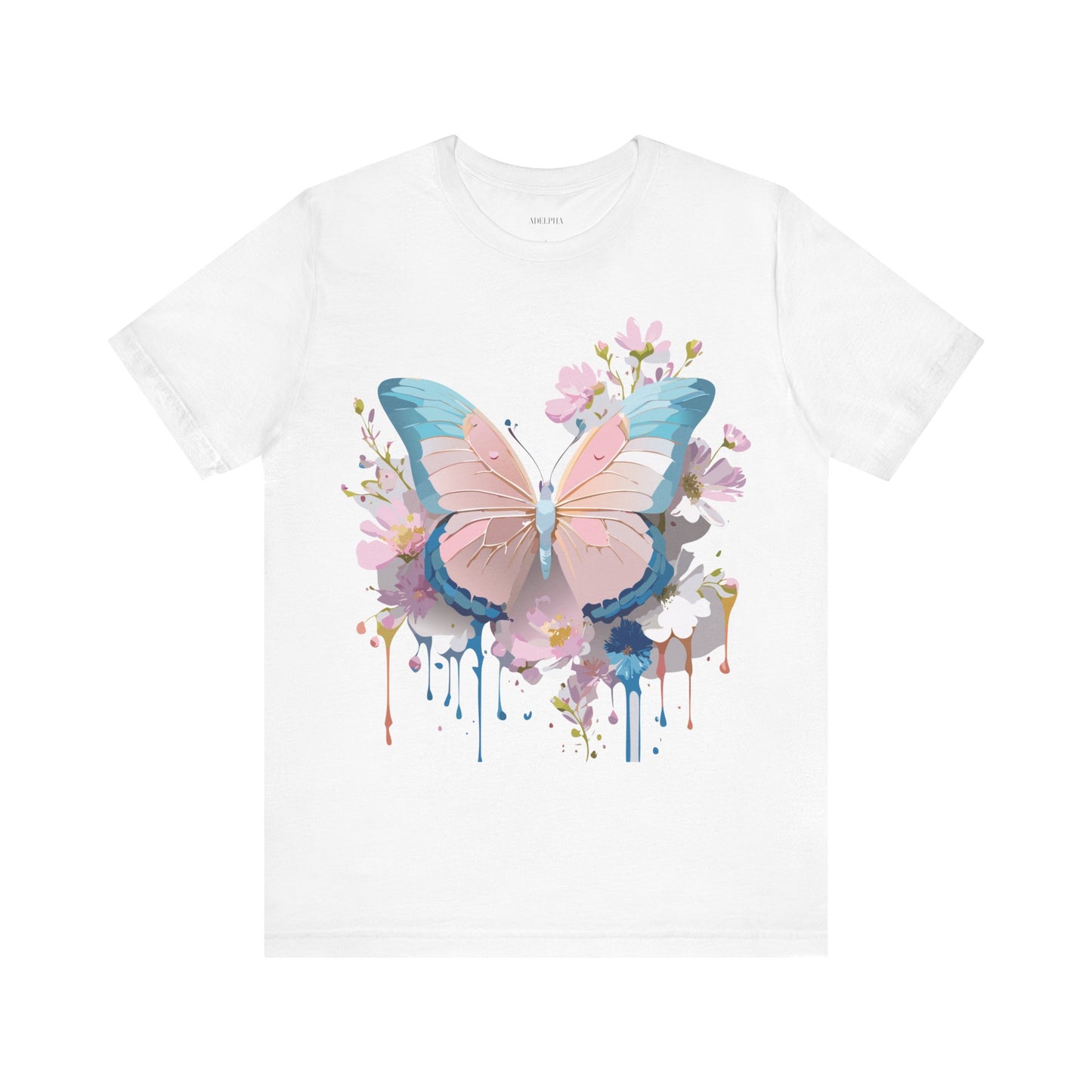 Natural Cotton Tee Shirt with Butterfly