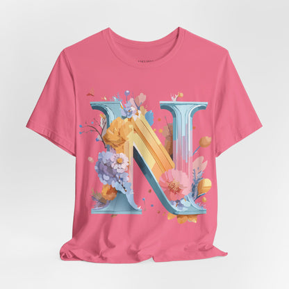 Natural Cotton Tee Shirt - Letters Collection - N Printify
