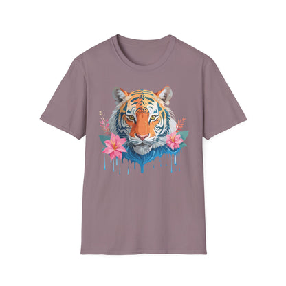 Tiger Unisex Softstyle T Shirt 100 Percent Cotton Gildan 64000 Animal Tee