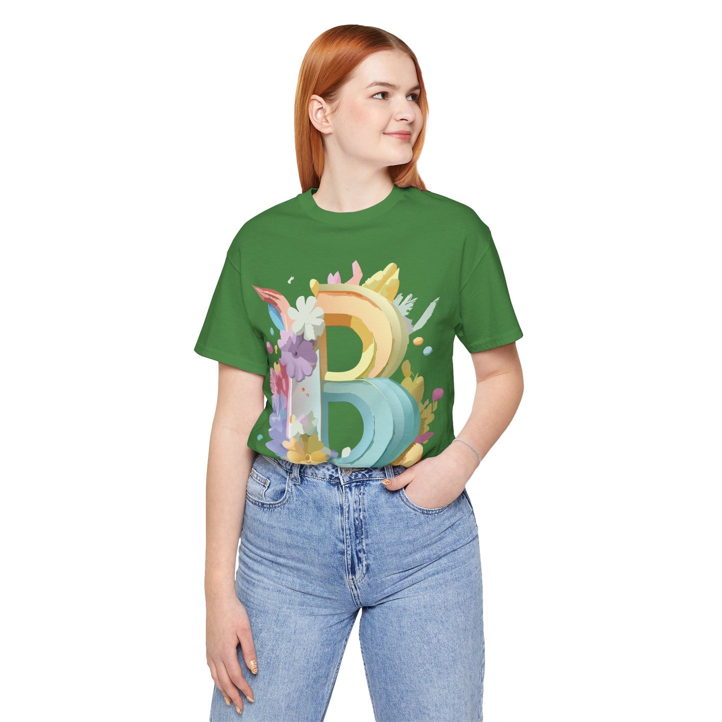 Natural Cotton Tee Shirt - Letters Collection - B