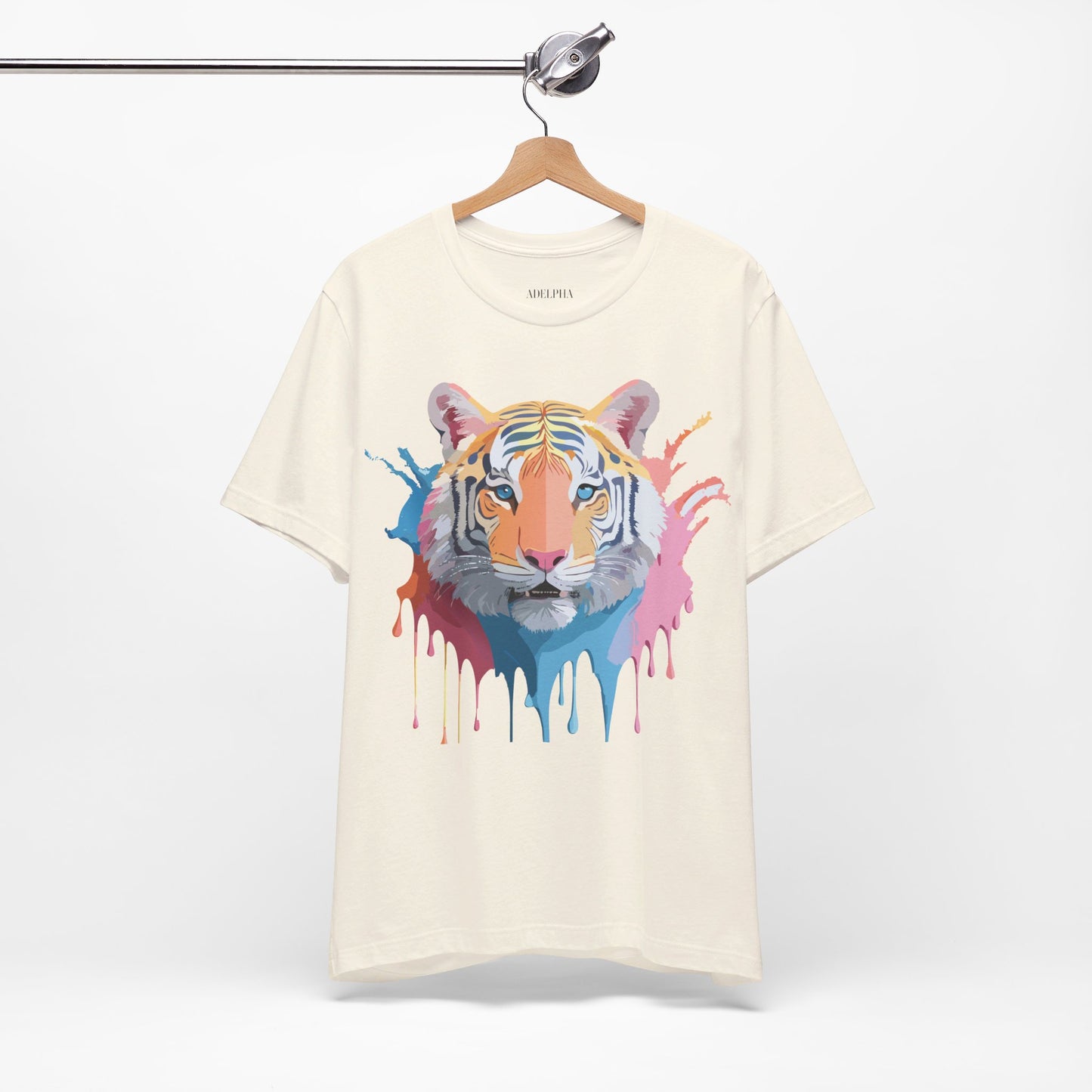 Natural Cotton Tee Shirt with Tiger